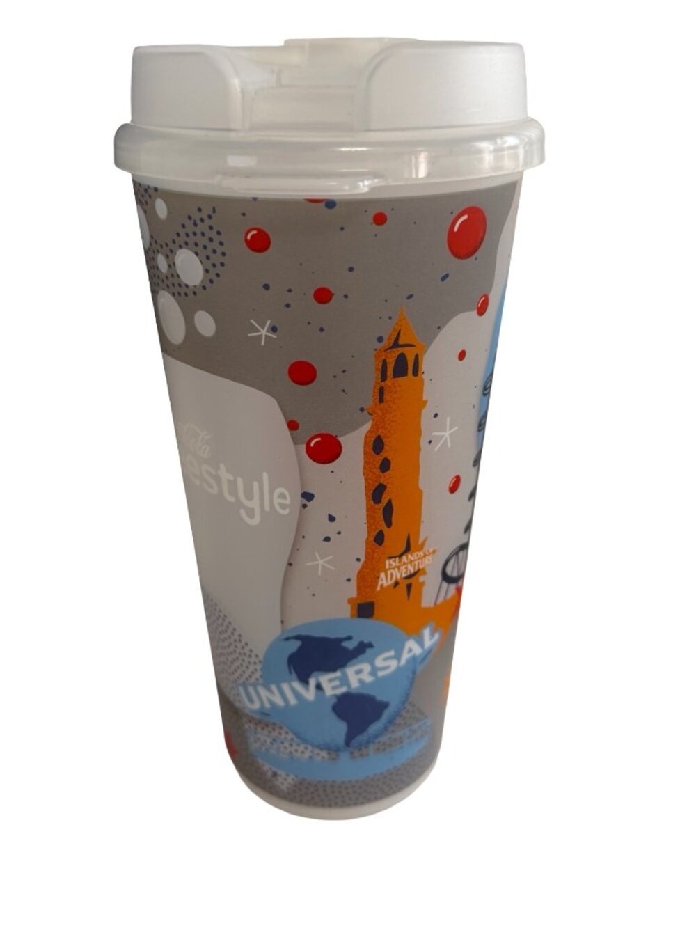 2016 Universal Orlando Coca-Cola Freestyle Souvenir Cup Islands of Adventure Whi